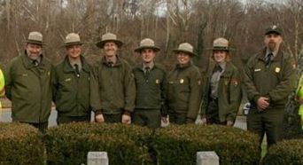 photograph of rangers at Fredericksburg and Spotsylvania National Military Park